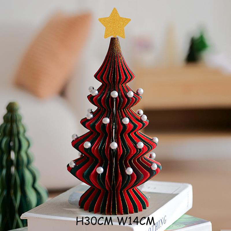 Brad de Crăciun din hârtie tip fagure 3D Moș Crăciun Minge tip fagure Aranjament central de masă Decorațiuni pentru petrecerea de Crăciun Ornamente de birou