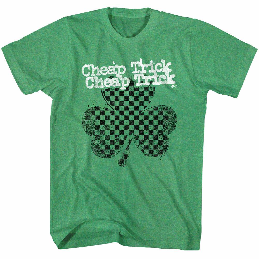 Cheap Trick Checkerboard Shamrock Men T Shirt Rock Concert Tour Music Merch XXXXL