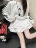 Double-Sided Fleece Ballet-Style Puffy Midi Skirt - High Waist, Slimming A-Line Design, Autumn/Winter for Women