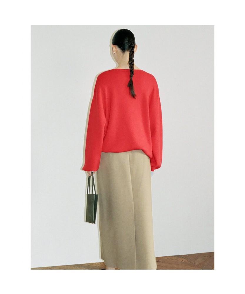 Diaepeocheo Aperture Boxy Knit Top Red (Ta6251A046)