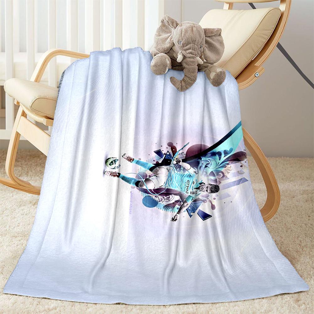Dynamic Soccer Player Artwork Blanket Durable Comfort Perfect for Bedding Office Chair Livingroom for All Seasons Digital Print
