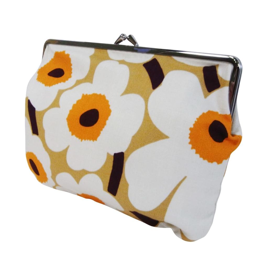Marimekko Mini Unikko Puolikas Kukkaro Pouch (Caramel, Cream, and Warm Orange) - Women's AccessoryCosmetic Pouch