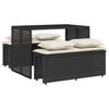 3 Piece Outdoor Dining Set with Cushions Black Poly Rattan