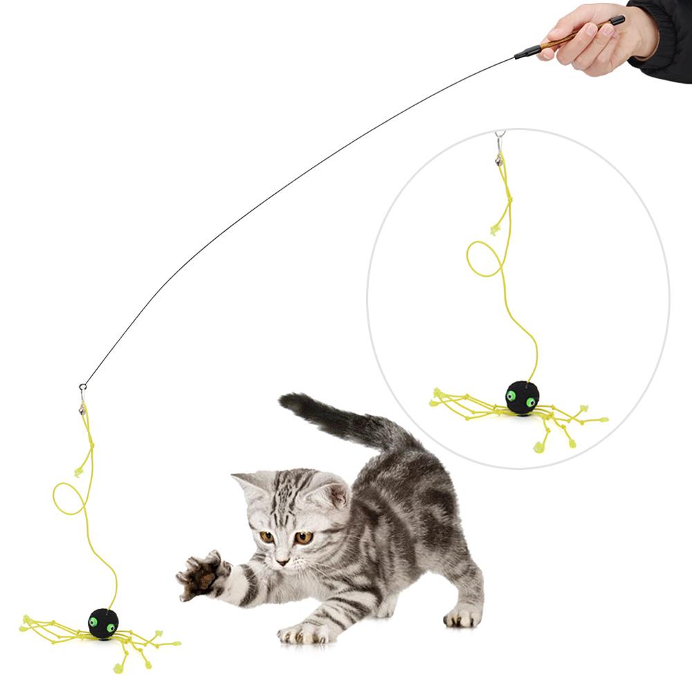 6pcs Simulation Long Legs Spider Cat Toys Replacement Head Of Cat Teaser Stick Fun Pet Toy