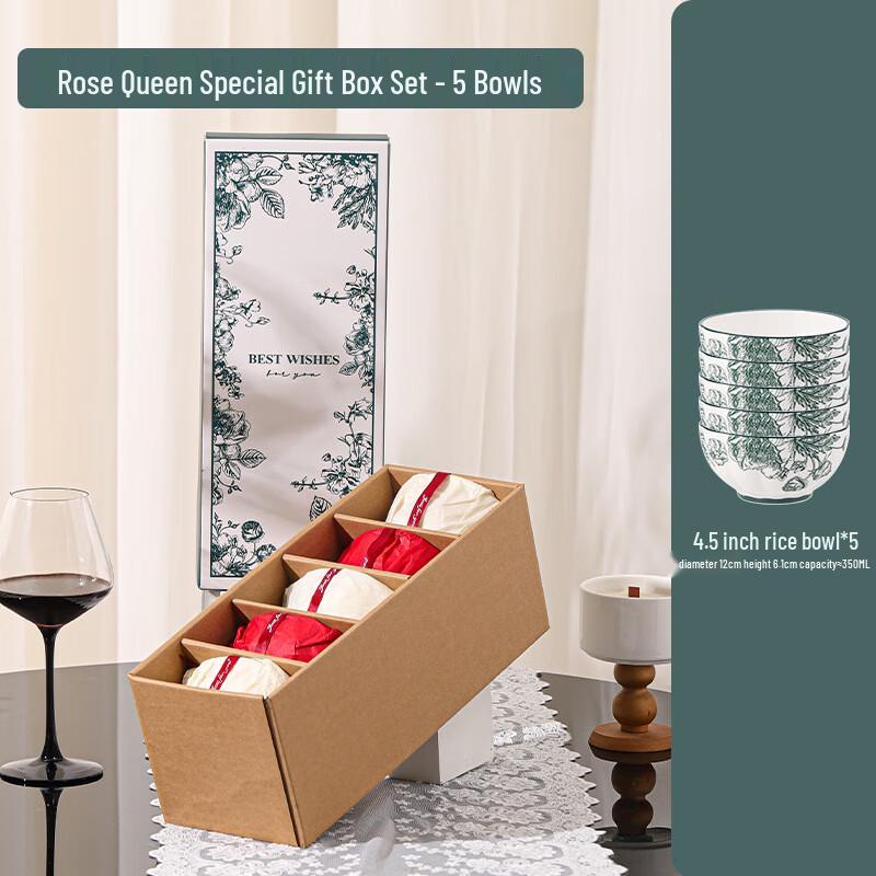 Ailan Huijia WJ Green Rose Ceramic Dinnerware Set