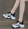 Fashion 5.5CM Air Mesh Synthetic Genuine Leather Women Vulcanize Hollow Summer Chunky Sneakers Summer Platform Wedge Flats Shoes