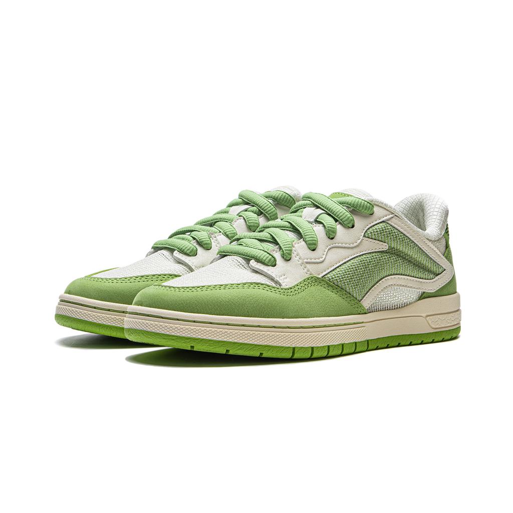 Li Ning We I Pros Shock Absorption Wear Resistant Low Top Skate Shoes Women Skate Shoes Green Rice-White AEPU062-4