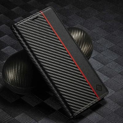 Skórzane etui z włókna węglowego na telefon Samsung S25 Ultra S24 FE S23 S22 S21 Plus A56 A36 A26 A16 A55 A35 A15 Magnetyczne etui portfelowe