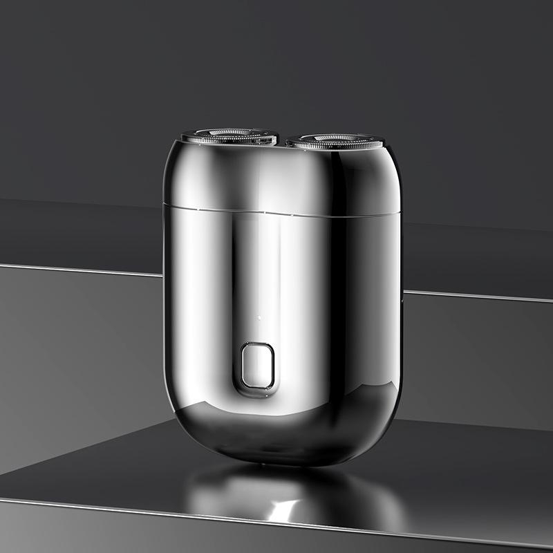 Men's Rechargeable Portable Electric Double-Head Shaver, Washable with Magnetic Blade.