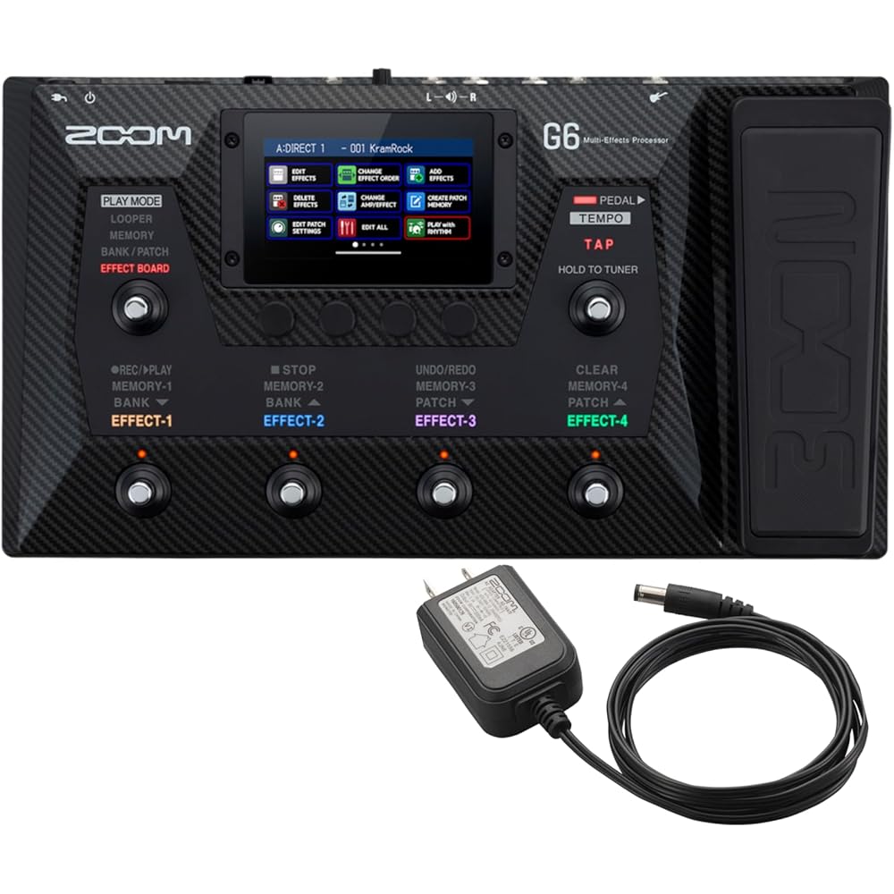 ZOOM G6 Multi-Effects for Guitars, 135 Effects, IR Loader Included, Drum Machine/Looper Built-in,...