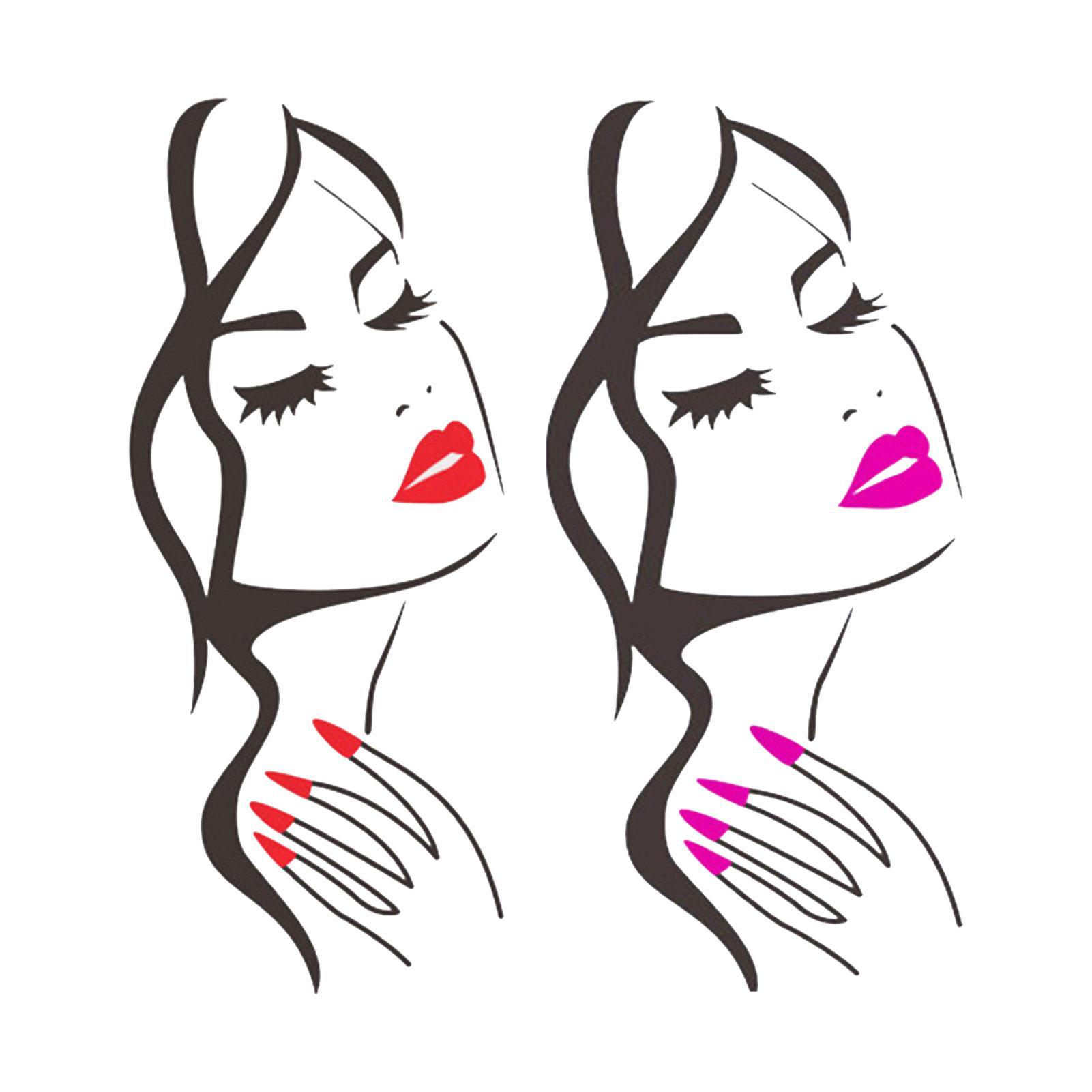 

Наклейки на стену для спальни | Водонепроницаемые женские наклейки на стены с линиями лица | Эстетическая черно-белая абстракция