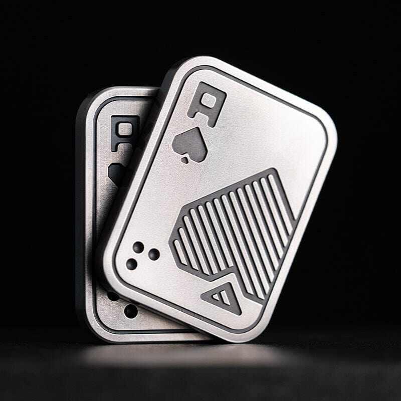 EDC Spade AK Push Card Metal Spinner Toy with Magnetic Handle