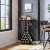 Modern Floor Standing Wine Rack Cabinet with Storage Shelves, Metal Wine Display Holder for Restaurant Bar and Living Room