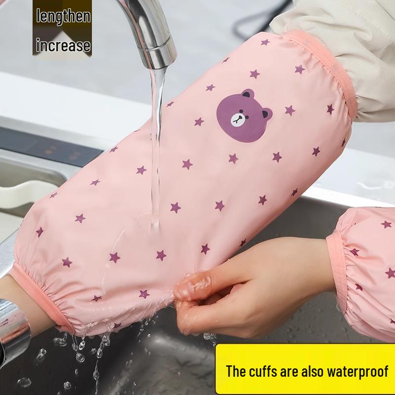 Women's Waterproof & Oil-Proof Kitchen Sleeves: Autumn/Winter Anti-Stain, Extended, Cute Oversleeves for Adults