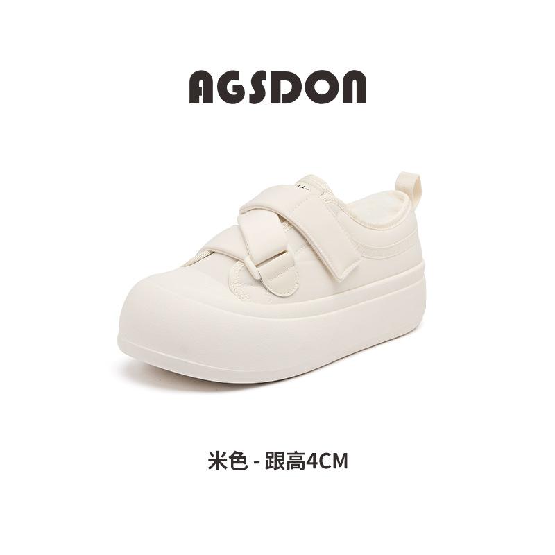 Augustine Velvet Little White Shoes Women's 2025 New Winter Thickened Cotton Shoes Muffin Platform Casual Sports Shoes
