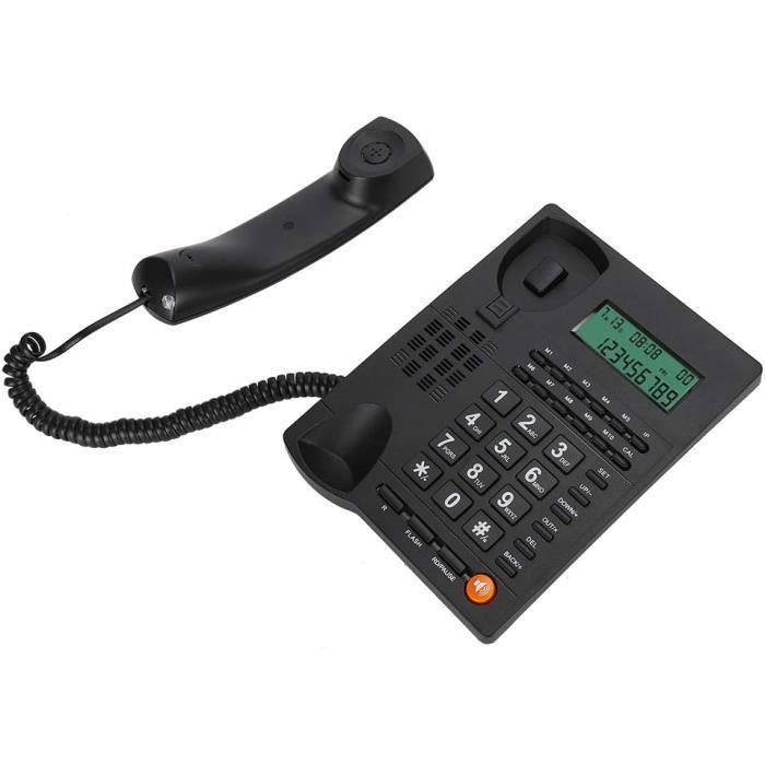 Téléphone Fixe - V BESTLIFE - Identification Appelant - Haut-Parleur - Mains Libres - Noir