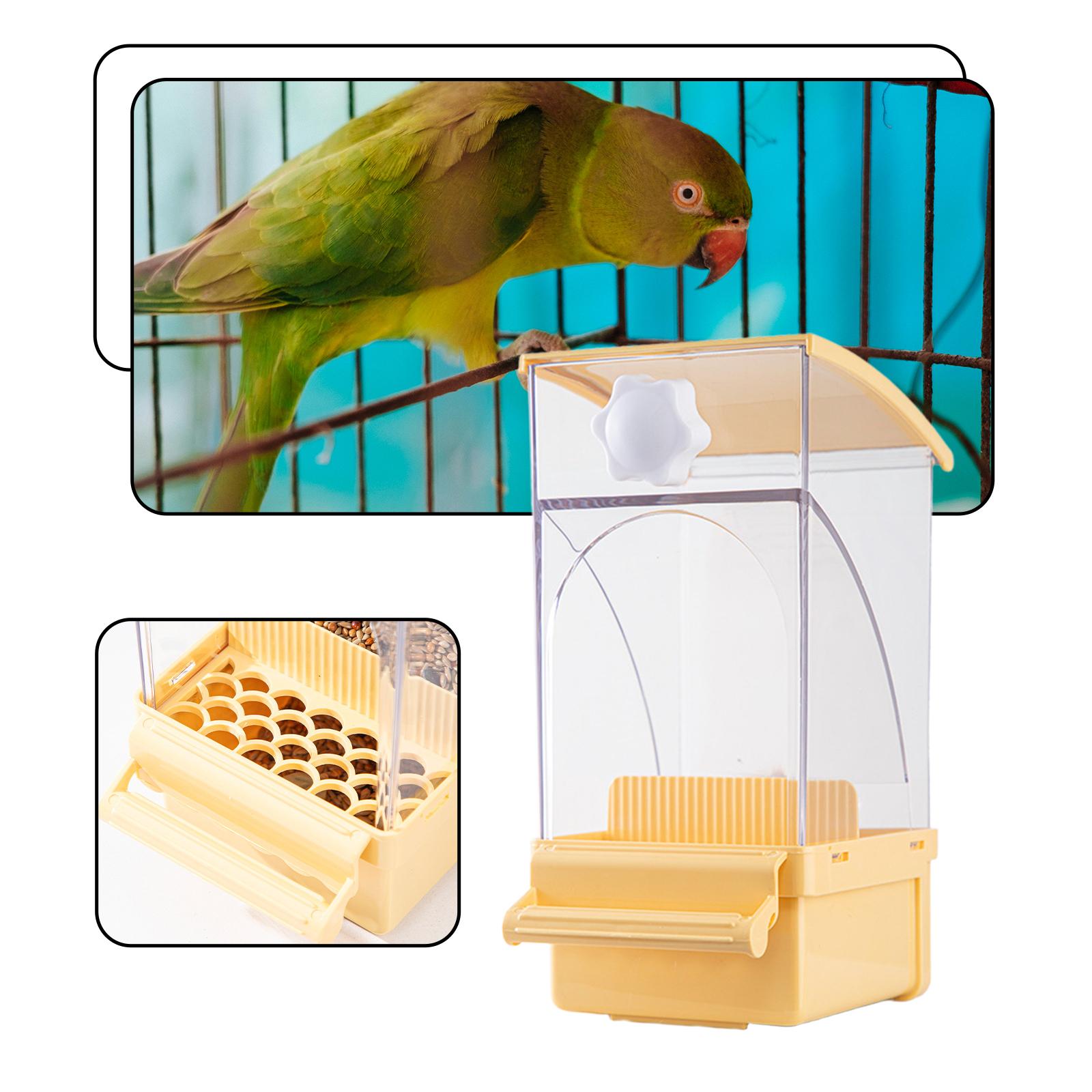 

Bird Cage Feeder Reusable Food Dispenser Food Container Parrot Feeder for Budgies Cockatoo Parakeets Cockatiel Parrotlets жовтий