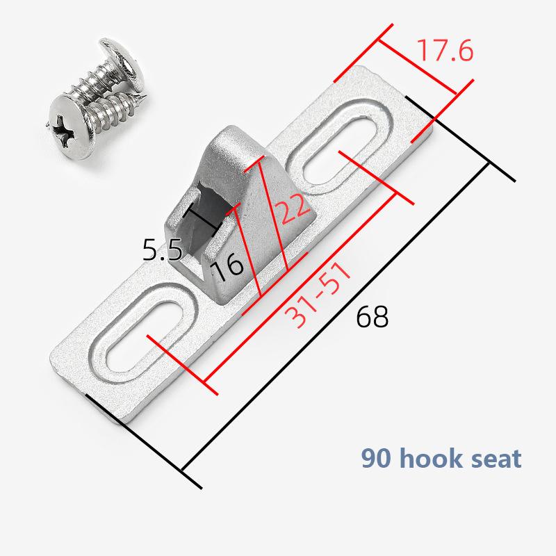 

1 шт. Замок-крючок для окон из цинкового сплава и алюминия, основание, аксессуары для замка раздвижных дверей и окон, аппаратные аксессуары as the picture