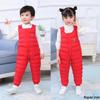 2026 Winter Unisex Baby Overalls, Down Cotton Fleece Lined, Thickened Open Crotch One-Piece Pants