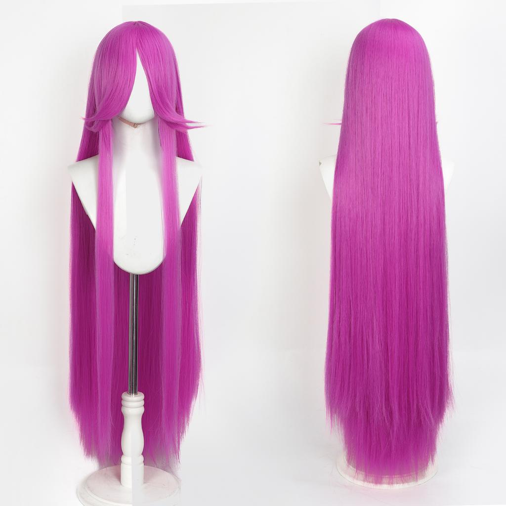 Parrucca Cosplay Lunga Dritta 100CM Multicolore Rosa Biondo Nero Parrucca Costume Anime Parrucca Cos Sintetica Universale Parrucca per Uso Quotidiano Feste