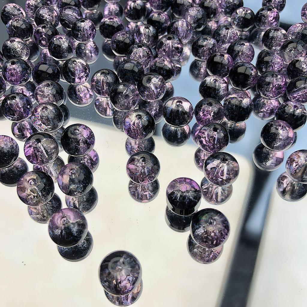 Purple Lampwork Glass Beads: Imitation Jade Fragments for DIY Jewelry Making