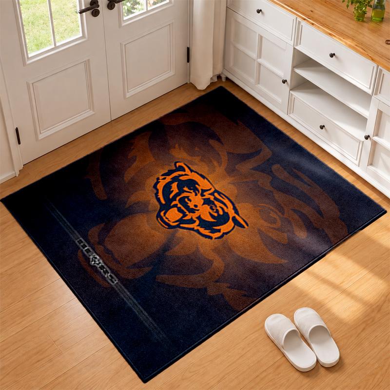 Chicago Bears Teppich Fußmatte für Wohnzimmer oder Schlafzimmer Schutzmatte unter dem Stuhl Bürodeko Weihnachtsgeschenk Geburtstagsgeschenk