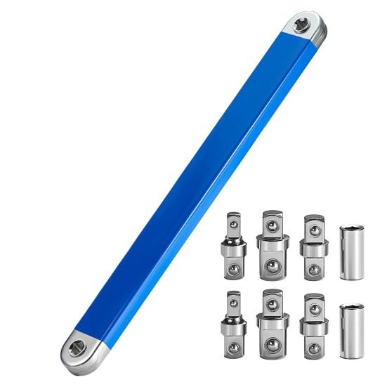 Extension Wrench High Carbon Steel Zero Degree Adjustable Ratchet Tool Impact Extension Wrench Set Chain Drive Ratchet Extender
