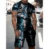 Summer Men'S Sports Outfit with a 3D Wolf Print Short-Sleeve T-Shirt And Shorts, Perfect for Casual Wear, Plus Size