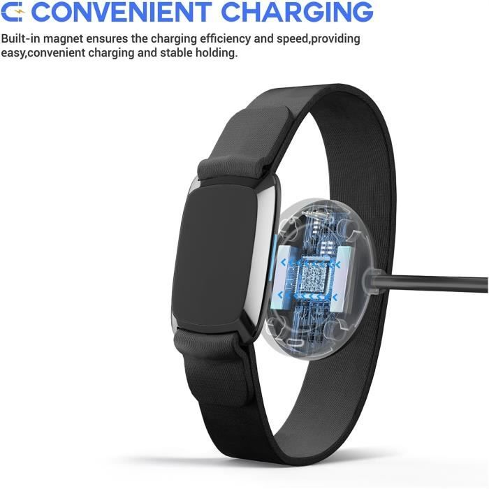 Chargeur pour Wahoo TICKR FIT - EURO MEGA - Câble USB de qualité supérieure - Blanc