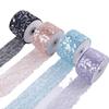 5Yards 50mm Sequin Tulle Ribbon with Silver Wire for Clothing Sewing DIY Hair Bows Hat Decor Craft Accessories Chiffon Ribbon