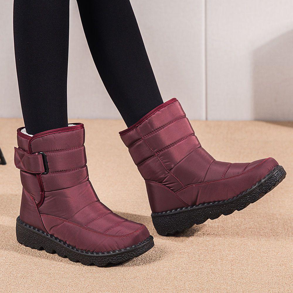 

Women s Winter Thick-Soled Cotton Boots - Waterproof, Warm Velvet, Large Sizes Available 41