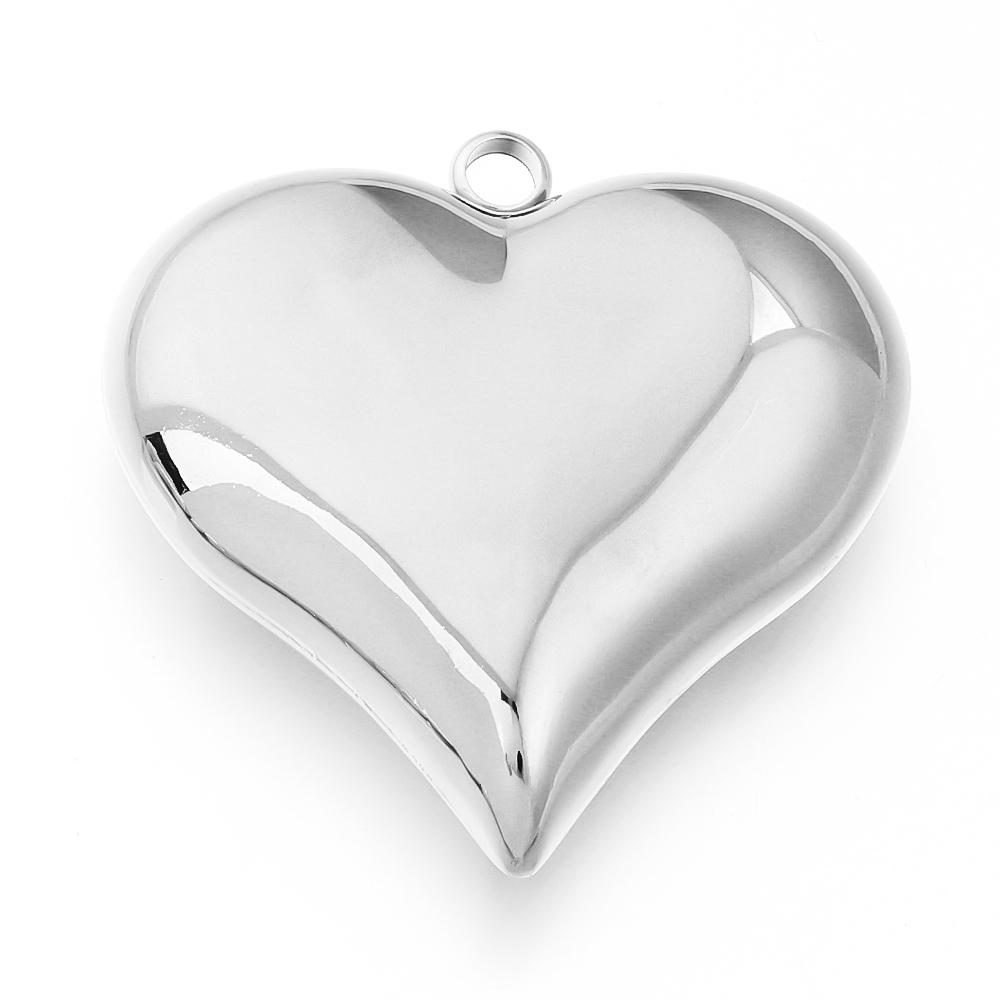 1Pc 15-45mm Stainless Steel Heart Charms for DIY Earrings Necklace Bracelet Pendant Jewelry Making Findings Accessories