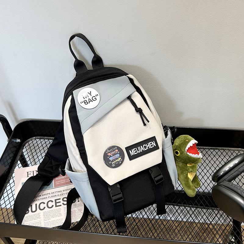 Sports Crossbody Backpack Men's and Women's Large Capacity Trendy Cool Breast Bag Japanese Contrast Color Korean Edition Casual Student Shoulder Bag