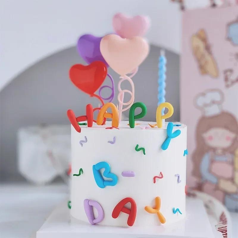 1 Set Happy Birthday Cake Topper Colorful Letters Insert For Cupcake Dessert Decoration Kids Birthday Party Decor Baking Tools