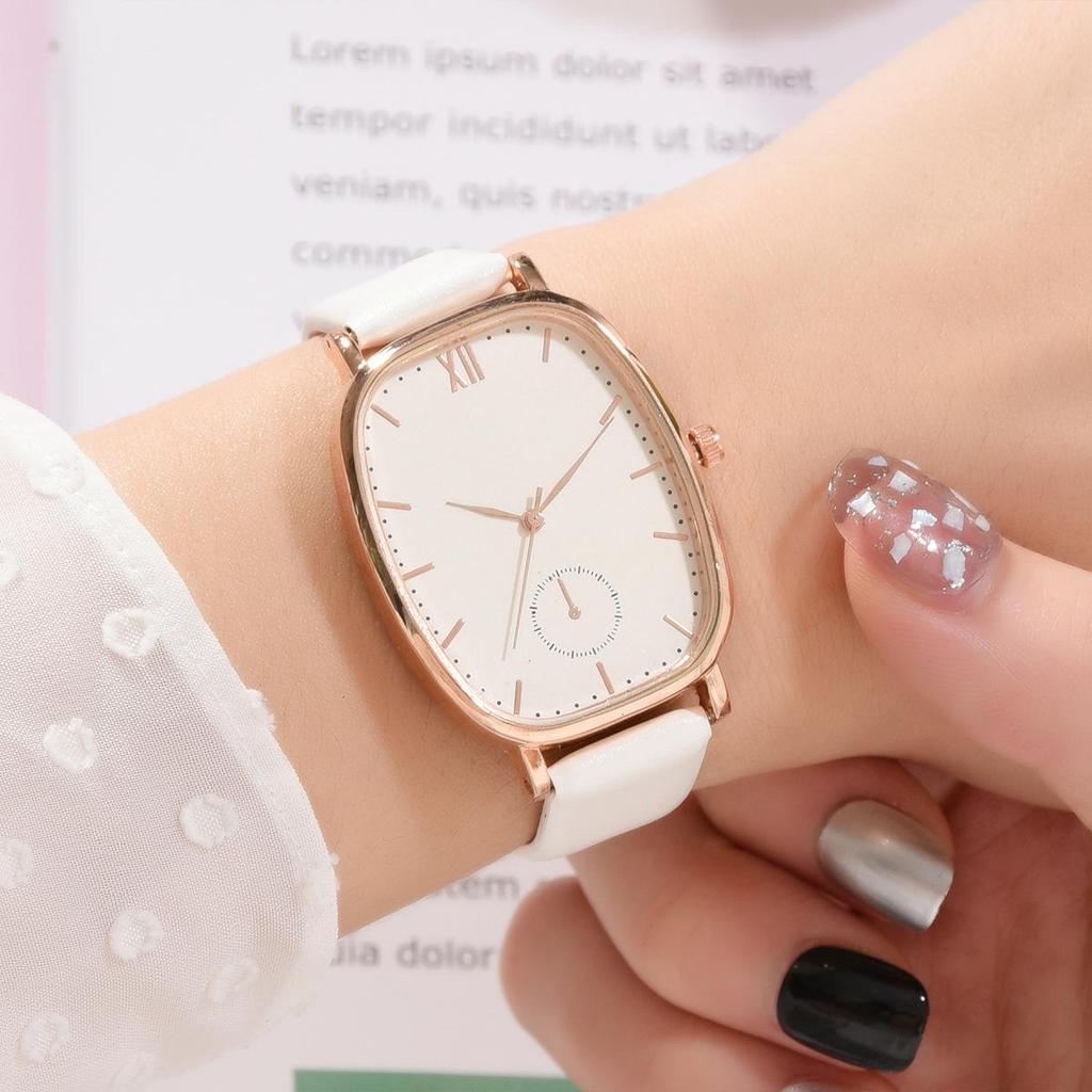 Women'S Fashion Watch Leather Strap Simple Square Strap Quartz Watch Dress Watch Gift For Ladies