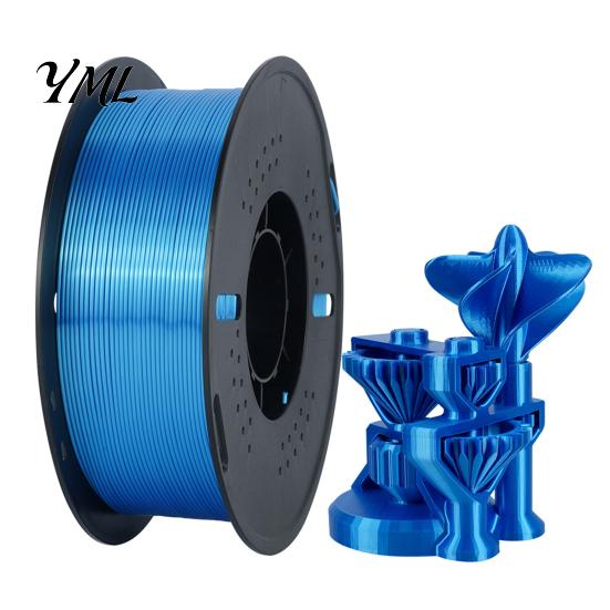 Smooth Finish Filament Silk PLA 3D Printer Filament, 1.75mm 1kg Spool for FDM Accessory Printers, Shiny Metallic DIY Ornaments and Models Satin