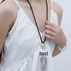Elegant Ebony Wood Pendant Necklace with Black Cord – Versatile High-End Accessory for Women