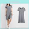 Women's Summer Short Sleeve Casual Sundress Tops Mini T-shirt Dress In Vibrant Modal