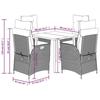 VidaXL Ensemble à Manger de Jardin avec Coussins 5 pcs, Table et Chaises avec Dossier Réglable, Meubles d'Extérieur, 3213186