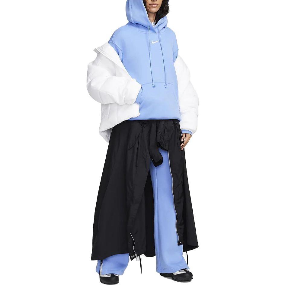 Nike Phoenix Fleece Solid Color Hooded Casual Fleece Lined Long Sleeved Sweatshirt Women's Polar Blue DQ5861-450