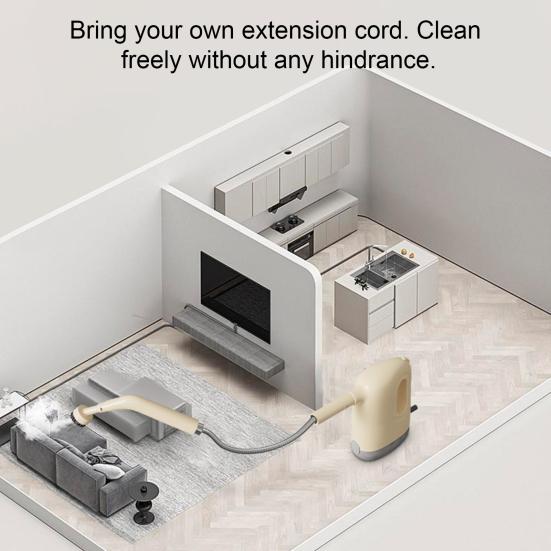 Steam Cleaning Machine 1200W High Power Fast Preheating Ergonomic Comfort Design 3.0BAR High Pressure Steam Cleaner