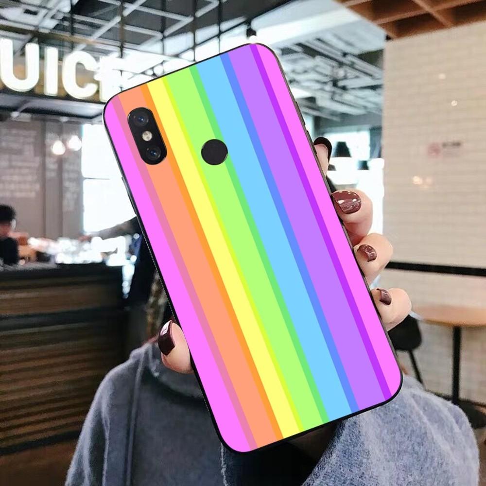 Colorful Rainbow Stripe Phone Case For Xiaomi Mi 5X 8 9 10 11 12 Lite Pro 10T PocoX3pro PocoM3 Note 10 Pro Lite