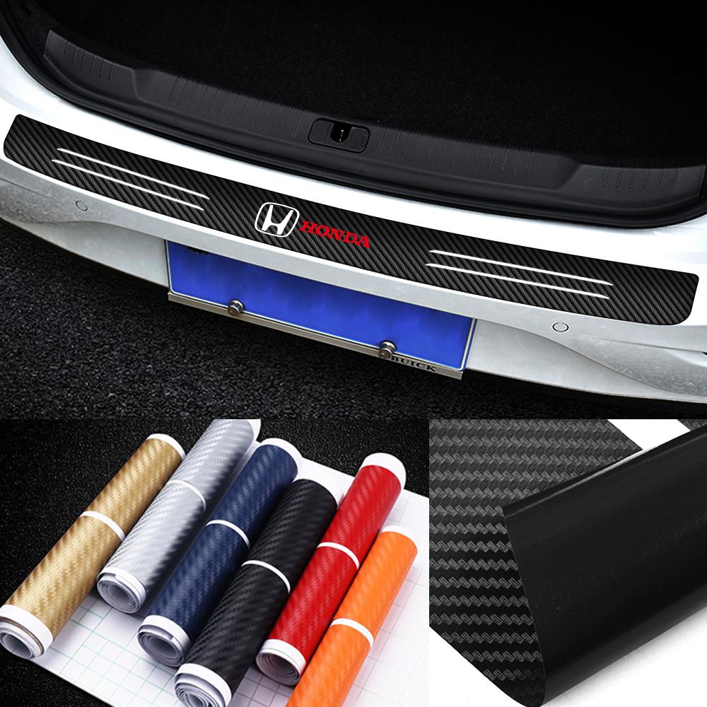 Car Rear Bumper Trunk Carbon Fiber Protective Sticker Anti-scratch Protective Film For Honda Civic Jazz Accord Vezel Insight