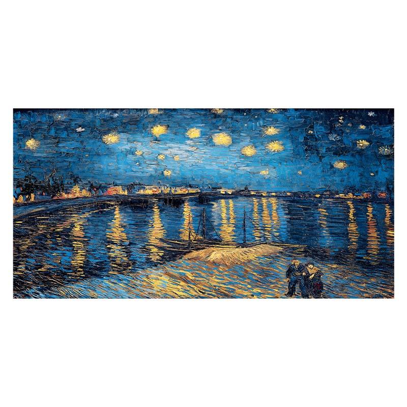

Ван Гог Зоряна ніч картина маслом Полотно Плакати та принти Відомі картини мистецтва імпресіоністів для сучасного декору вітальні 20x40cm NoFrame