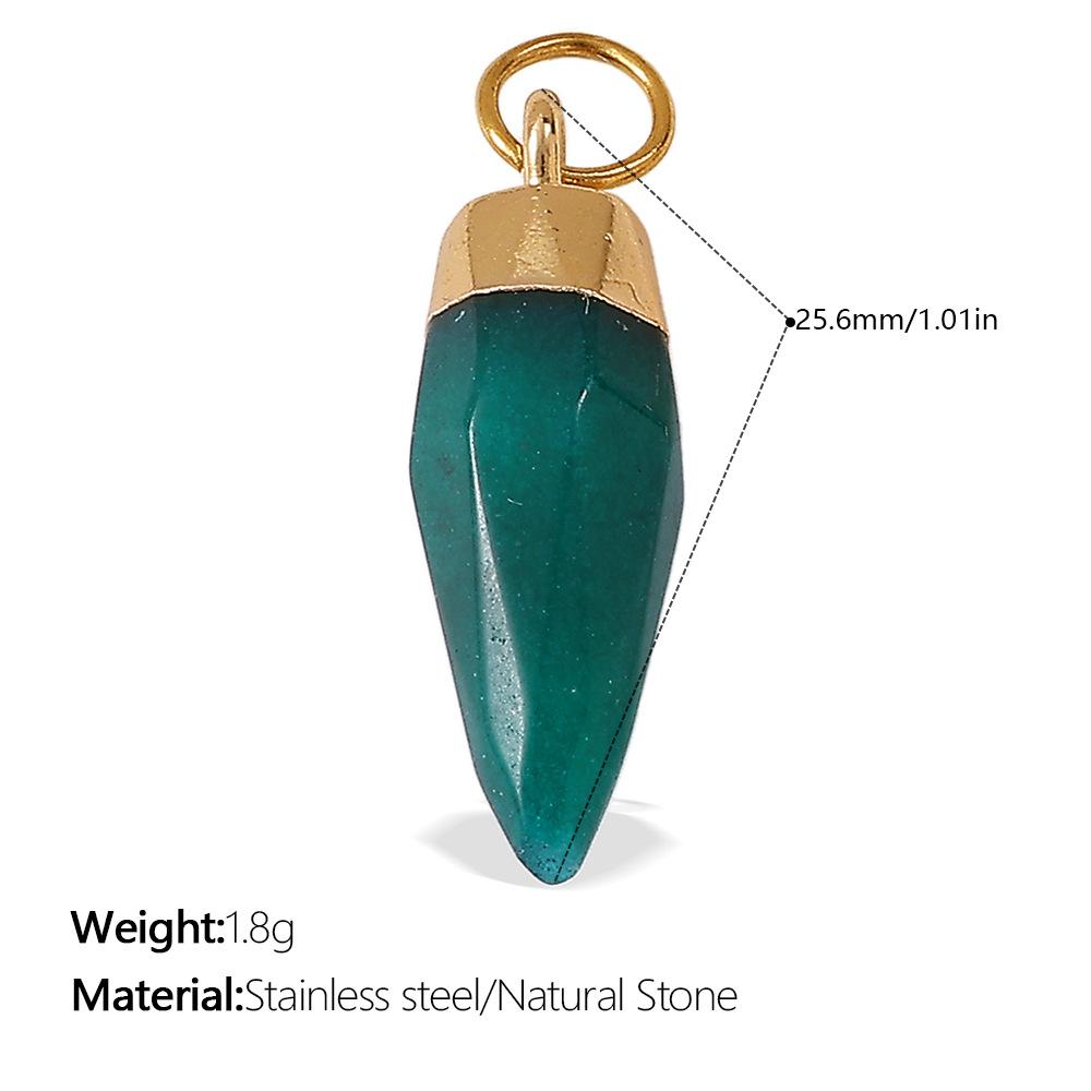 Beach Ocean Resort Diy Colored Natural Stone Love Pendant Accessories Gold Plated Jewelry Pendant