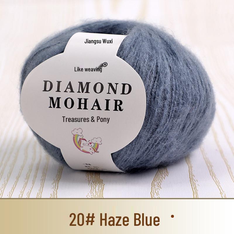 Young Mohair Sweater & Baby Scarf Shawl with Matching Fine Wool Hand-Woven Crochet Bag DIY Kit