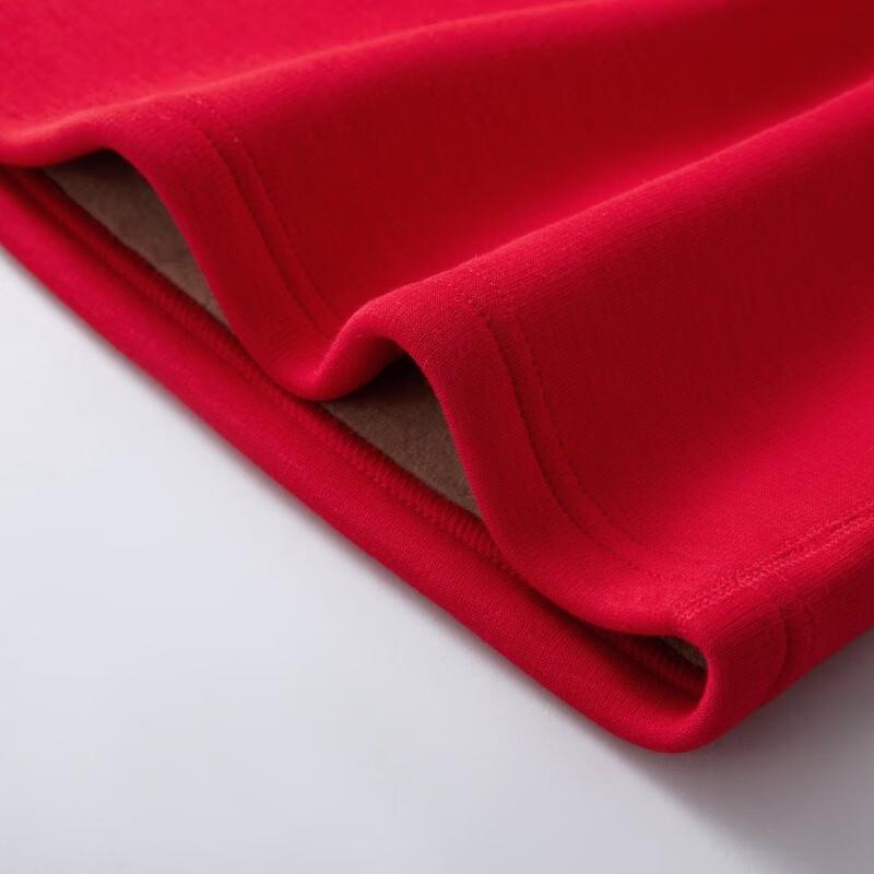 Threegun Women's Festive Wool Blend Thickened Round Neck Thermal Underwear Set