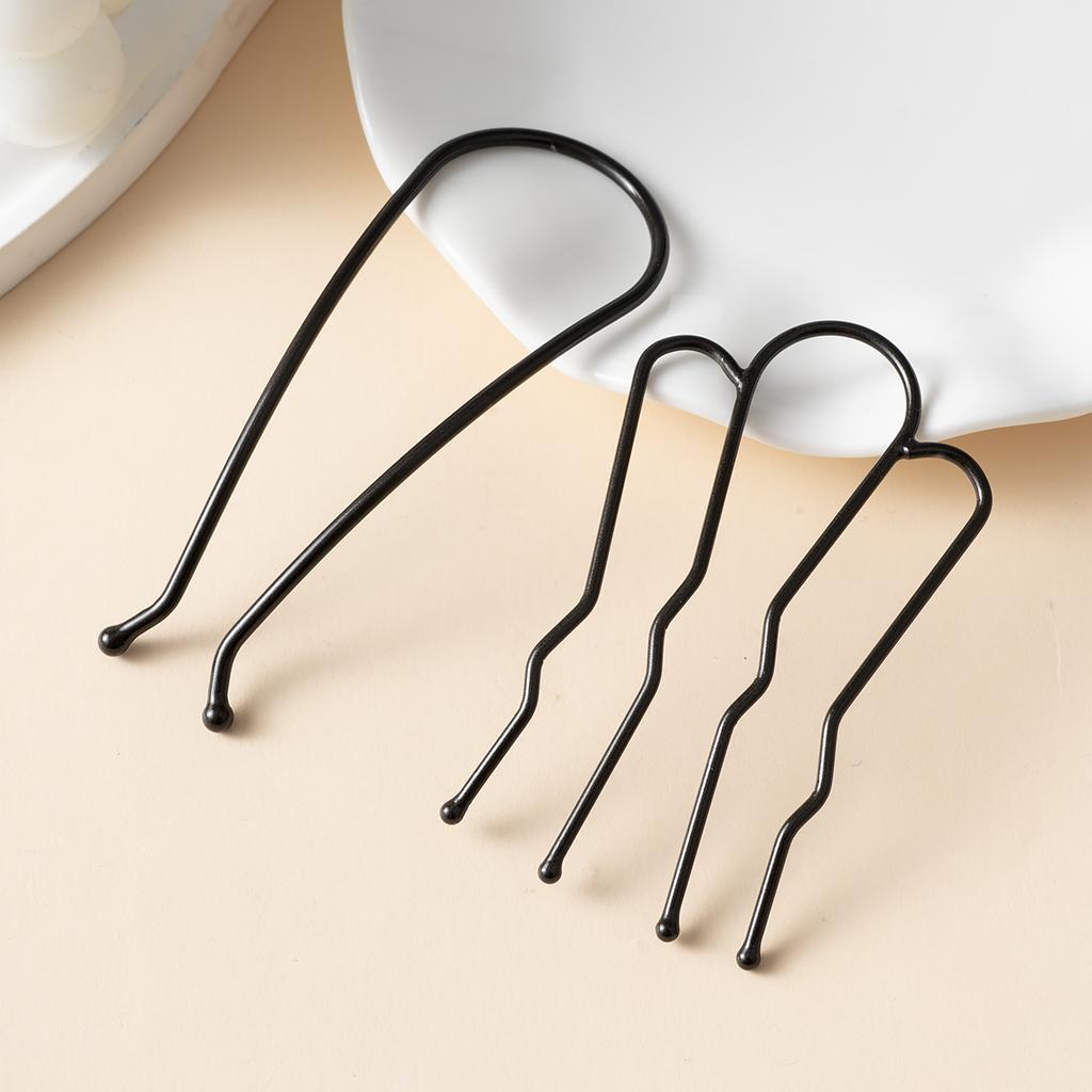 Black Metal U Shape Hair Fork Women Hair Stick Hair Combs Bun Hairpin Clip Hairstyling Tool Girls Hair Accessories Protect Scalp