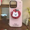 Cartoon Heart Girl Phone Holder – Magnetic, Retractable Airbag Stand with Finger Ring