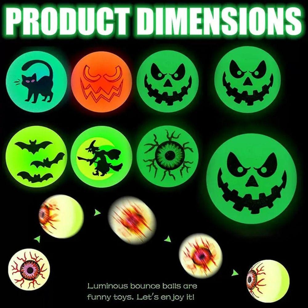 10pcs/set Stretchy Eyeballs Halloween Bouncy Balls Scary Luminous Bouncy Balls Bouncy Eyeball  Gifts